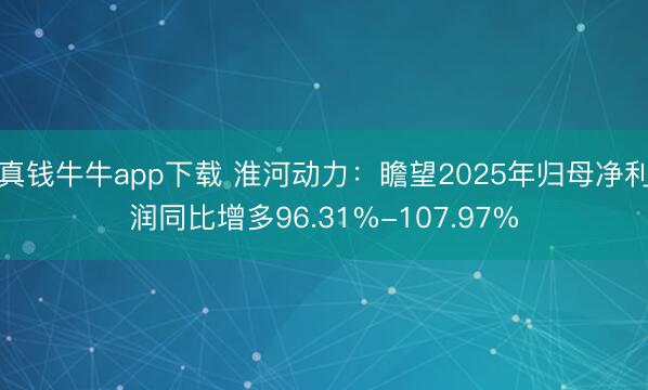 真钱牛牛app下载 淮河动力:瞻望2025年归母净利润同比增多96.31%-107.97%