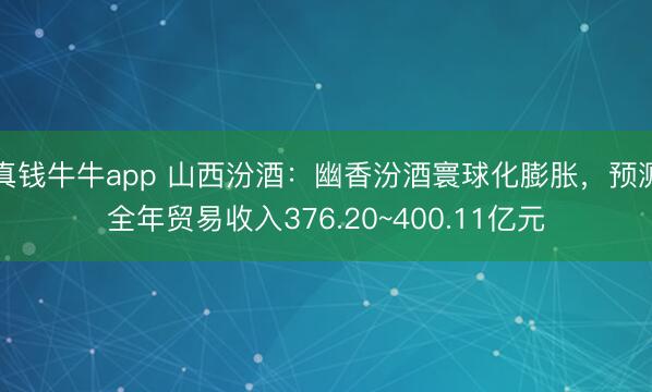 真钱牛牛app 山西汾酒:幽香汾酒寰球化膨胀,预测全年贸易收入376.20~400.11亿元