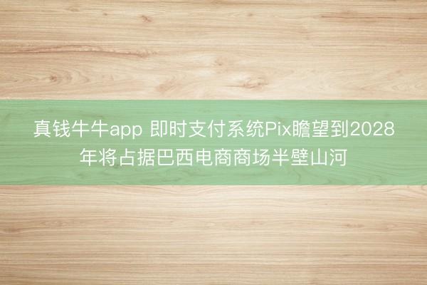 真钱牛牛app 即时支付系统Pix瞻望到2028年将占据巴西电商商场半壁山河