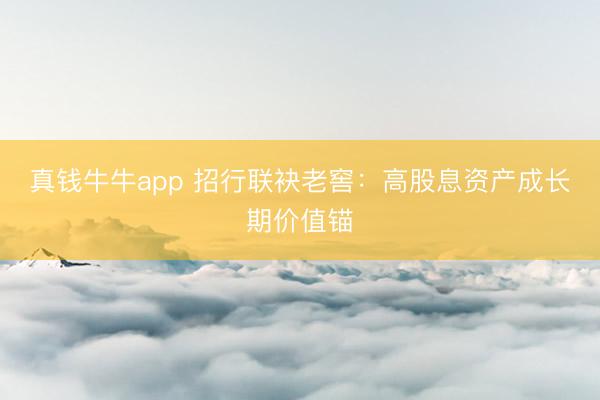 真钱牛牛app 招行联袂老窖：高股息资产成长期价值锚