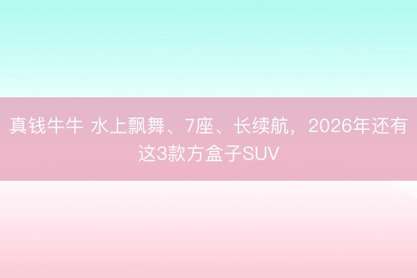 真钱牛牛 水上飘舞、7座、长续航，2026年还有这3款方盒子SUV