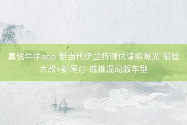 真钱牛牛app 新当代伊兰特测试谍照曝光 前脸大改+新尾灯 或推混动版车型