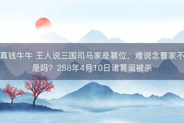 真钱牛牛 王人说三国司马家是篡位，难说念曹家不是吗？258年4月10日诸葛诞被杀