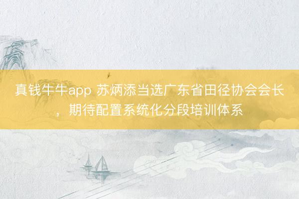 真钱牛牛app 苏炳添当选广东省田径协会会长,期待配置系统化分段培训体系