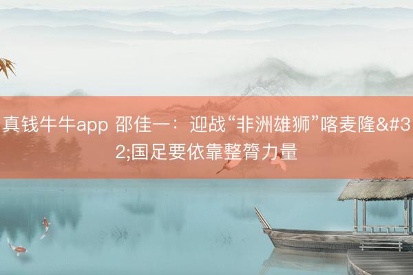 真钱牛牛app 邵佳一：迎战“非洲雄狮”喀麦隆 国足要依靠整膂力量