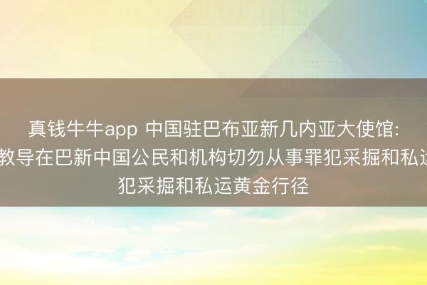 真钱牛牛app 中国驻巴布亚新几内亚大使馆: 再次提神教导在巴新中国公民和机构切勿从事罪犯采掘和私运黄金行径