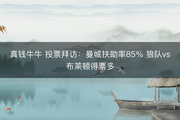 真钱牛牛 投票拜访：曼城扶助率85% 狼队vs布莱顿得票多