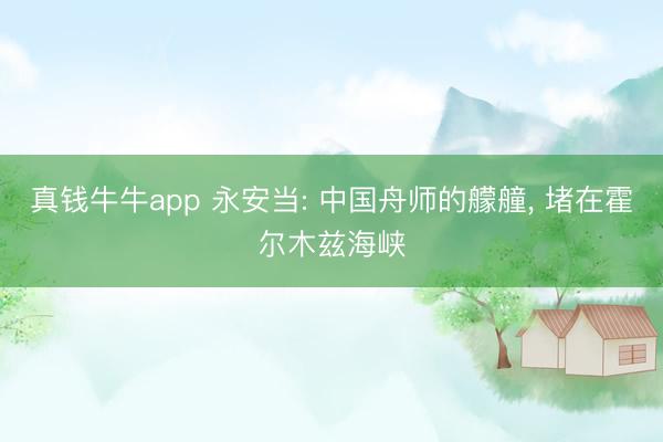 真钱牛牛app 永安当: 中国舟师的艨艟， 堵在霍尔木兹海峡