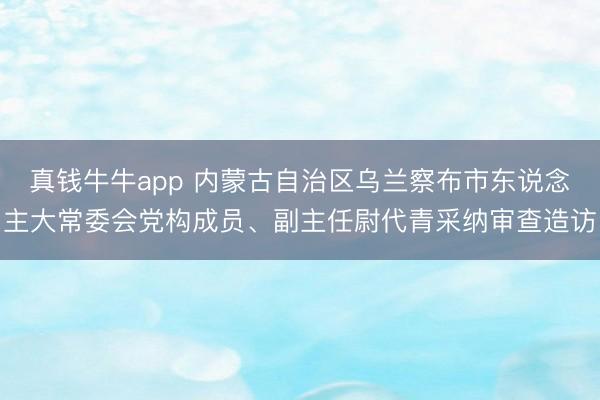 真钱牛牛app 内蒙古自治区乌兰察布市东说念主大常委会党构成员、副主任尉代青采纳审查造访