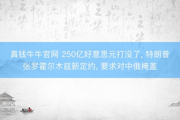 真钱牛牛官网 250亿好意思元打没了， 特朗普张罗霍尔木兹新定约， 要求对中俄掩盖