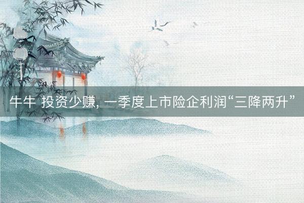 牛牛 投资少赚， 一季度上市险企利润“三降两升”