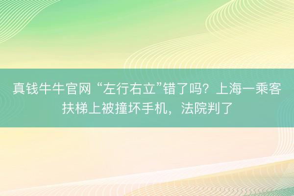 真钱牛牛官网 “左行右立”错了吗？上海一乘客扶梯上被撞坏手机，法院判了