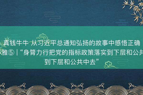 真钱牛牛 从习近平总通知弘扬的故事中感悟正确治绩不雅⑤ | “身膂力行把党的指标政策落实到下层和公共中去”