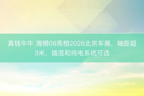 真钱牛牛 海狮08亮相2026北京车展，轴距超3米，插混和纯电系统可选